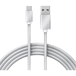 Кабель USB Type-C - USB REXANT 2,4A серебристая нейлоновая оплетка 1 м 18-1884