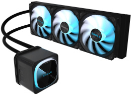 Кулер для процессора (СЖО) Gigabyte Eagle 360 (28400-EA360-1CBR) (Intel LGA1851/1700/1200/115X, AMD AM5/AM4, размер радиатора: 397x120x27мм, размер вентилятора: 120x120мм, размер водоблока: 66x66x63мм, гидродинамический подшипник, 2000об/мин, 82.31CFM, 37