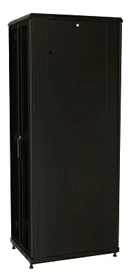 Шкаф серверный WRline (WR-TT-2268-DD-RAL9004) напольный 22U 600x800мм пер.дв.перфор.2ств. задн.дв.перфор.2-хст. 2 бок.пан. 800кг черный 710мм 1166мм IP20 сталь