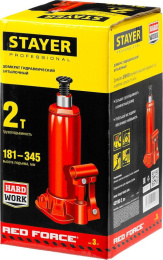 Домкрат Stayer Red Force 43160-2_z01 бутылочный гидравлический красный