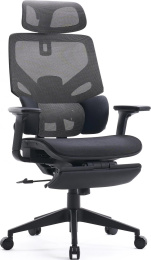 Кресло Cactus CS-CHR-MC01-GYBK, ткань, до 120кг, регулируемые 2D подлокотники,  черный