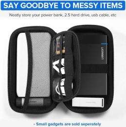 Органайзер UGREEN LP128 40707 Hard Disk & Accessory Multi-functional Storage Bag для кабелей, наушников и жестких дисков. Размер: маленький. Цвет: черный (40707_)