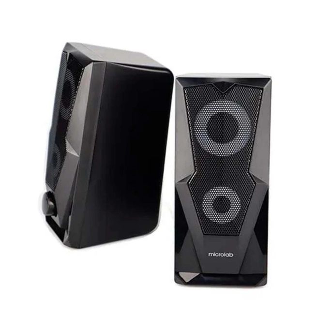 Microlab B27 {5 Вт х2, Гармонические искажения: 0,5% 1 Вт 1 кГц , Частотная характеристика: 160 Гц - 20 кГц, Отношение сигнал/шум: 65 дБ}