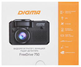 Видеорегистратор-радар детектор Digma Freedrive 750 GPS черный FD750