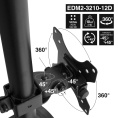Кронштейн для двух мониторов 13"-32" настольный ExeGate EDM2-3210-12D (VESA 75x75, 100x100, макс.нагрузка 2х10 кг, наклон -45°/+45°, поворот -45°/+45°, регулировка по высоте, цвет черный) EX300168RUS