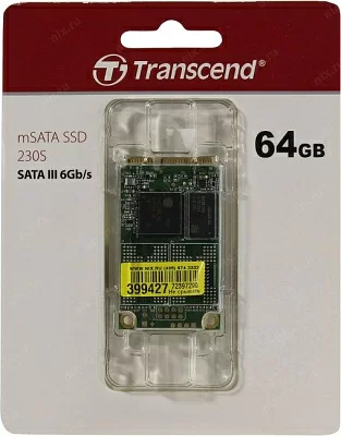 Накопитель SSD 64 Gb mSATA 6Gb/s Transcend TS64GMSA230S 3D TLC