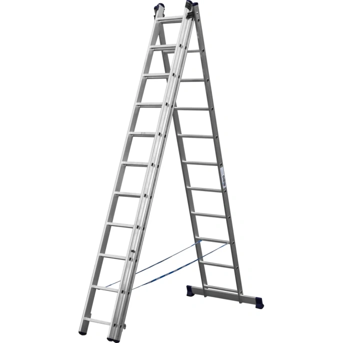 Трехсекционная лестница СИБИН 3х11 ступеней 38833-11