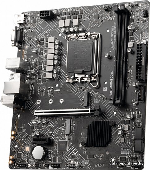 Материнская плата MSI PRO H610M-B Soc-1700 H610 PCI-Ex16 PCI-Ex1 M.2 1GbE LAN 2xARGB+RGB 2xDDR5 5600MHz HDMI+DP mATX RTL
