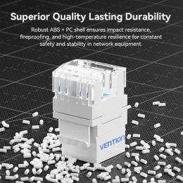 Модуль Vention Keystone Jack Cat.6 неэкранированный 180 градусов Белый (IRHW0)