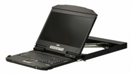 KVM консоль ATEN 18.5" Ultra Short Depth Dual Rail WideScreen LCD Console USB, HDMI / DVI / VGA, 1920x1080 CL3800NW-ATA-RG