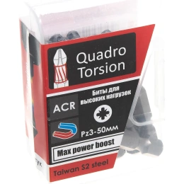 Бита (10 шт; PZ3; 50 мм; 1/4" E6.3) Quadro Torsion 420350