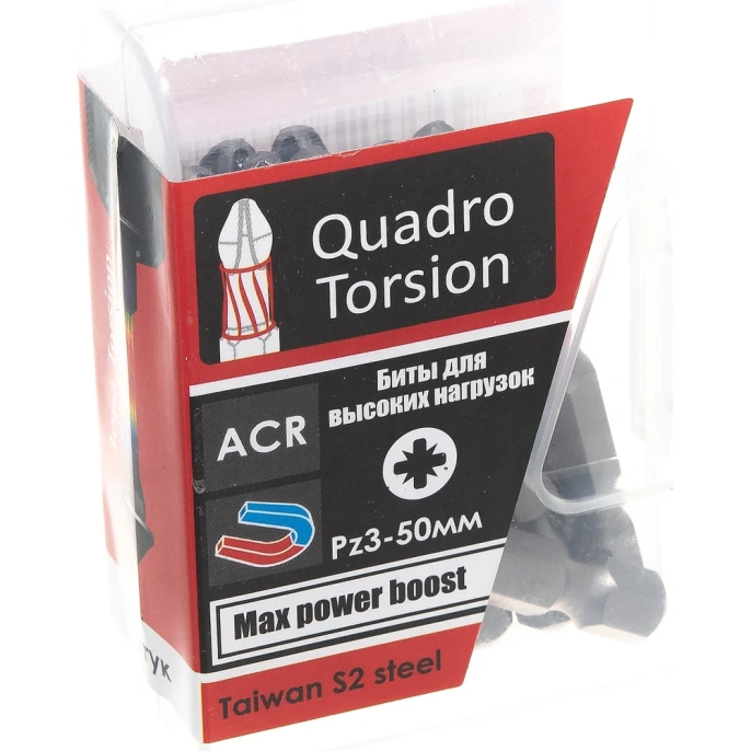 Бита (10 шт; PZ3; 50 мм; 1/4" E6.3) Quadro Torsion 420350