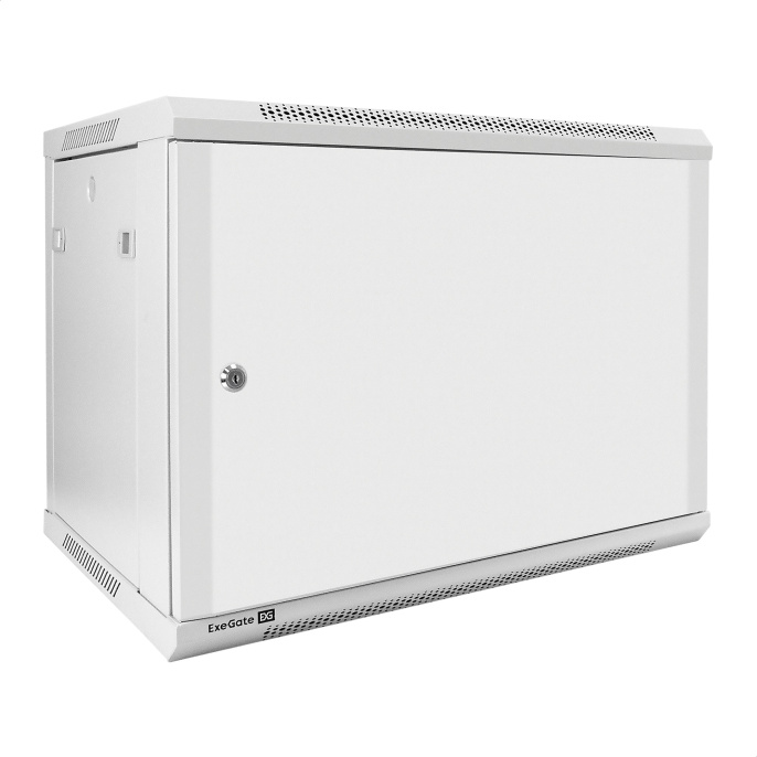 Шкаф телекоммуникационный 19" настенный 9U ExeGate EC-WM-9U.450.M.GREY (19”, 9U, 600x450x500mm (ШхГхВ), передняя дверь металл, съемные боковые панели, пыле- и влагозащита IP23, светло-серый RAL 7035) EX298613RUS