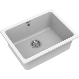 Кухонная мойка RIVELATO RIVELATO Мойка BERKANA 50 1-чаш 560*430, монтаж: универсальный, материал: кварц, цвет: иней BK-50 brina