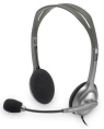 Гарнитура Logitech H110, для контактных центров, накладные, проводные, серый [981-000271]