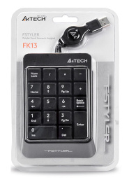 Числовой блок A4TECH Fstyler FK13, USB, мембранная,  серый [fk13 usb ( grey)]