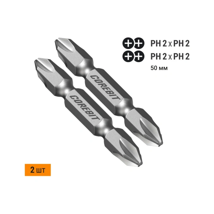 Набор бит двухсторонних (2 шт; Ph2xPh2х50 мм; карта) NOX 336001
