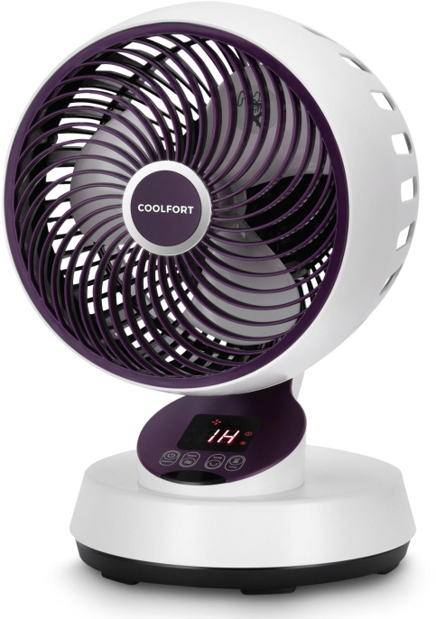 Вентилятор настольный Coolfort CF-2019 40Вт скоростей:3 ПДУ белый/фиолетовый