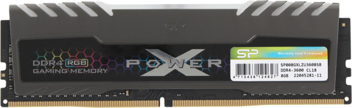 Память DDR4 8GB 3600MHz Silicon Power SP008GXLZU360BSB Xpower Turbine RGB RTL Gaming PC4-28800 CL18 DIMM 260-pin 1.35В kit single rank с радиатором Ret