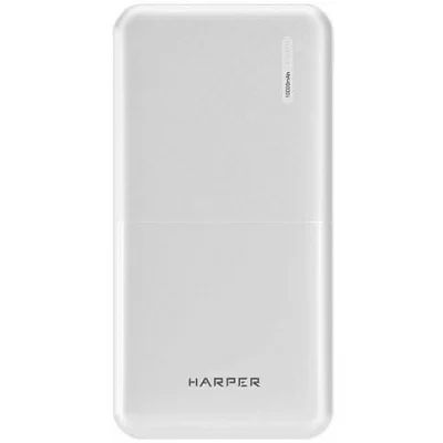 Аккумулятор внешний портативный Harper PB-10011 White (10 000mAh; Тип батареи Li-Pol; Выход 5V/2,1A; LED индикатор)