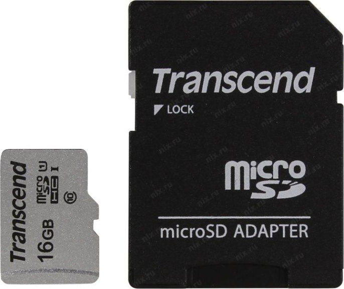 Флеш карта microSD 16GB Transcend microSDHC Class 10 UHS-1 U1, без адаптера , TLC TS16GUSD300S