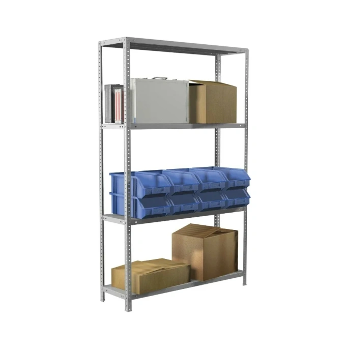 Металлический стеллаж BRABIX MS Plus-185/50-4 1850х1000х500 мм, 4 полки 291106