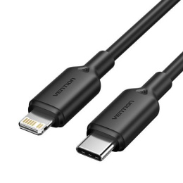 Кабель Vention USB 2.0 CM/Lightning 8M для iPad/iPhone 3A - 1м. Черный LAKBF