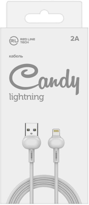 Кабель Redline Candy,  Lightning (m) -  USB (m),  1м,  2A,  белый [ут000021988]