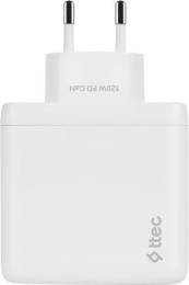 Сетевое зарядное устройство TTEC 2SCG04B SmartCharger Trio GAN 120W PD Travel Charger 2 USB-C+USB-A - White