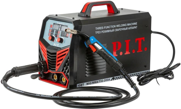 Сварочный полуавтомат P.I.T. PMAG200-C1 ММА/TIG MIG/MAG 5.8кВт кейс в компл.