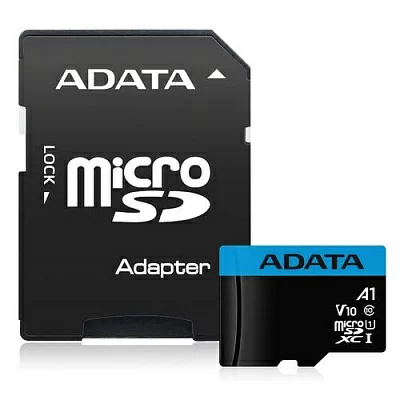 Карта памяти A-DATA Premier AUSDX128GUICL10A1-RA1 microSDXC Memory Card 128Gb A1 V10 UHS-I U1 + microSD-- SD Adapter