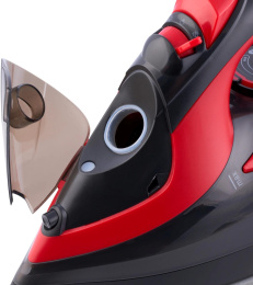 Утюг DOMFY DSC-EI502,  с паровым ударом,  2400Вт,  с автоотключением,  черный и красный