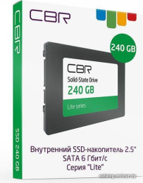 CBR SSD-240GB-2.5-LT22, Внутренний SSD-накопитель, серия "Lite", 240 GB, 2.5", SATA III 6 Gbit/s, SM2259XT, 3D TLC NAND, R/W speed up to 550/520 MB/s, TBW TB 120
