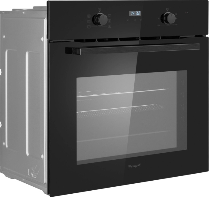 Духовой шкаф электрический WEISSGAUFF EOM 366 PDB,  67л,  дверца с 2 стеклами,  черный