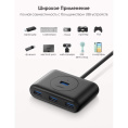 Хаб UGREEN CR113 (20291) USB 3.0 Hub. Длина 1 м. Цвет: черный