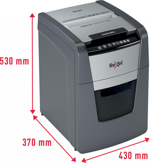 Уничтожитель бумаг Rexel Optimum AutoFeed 90X, с автоподачей, P-4, 4х28 мм, 90 лист. одновременно, 34л [2020090xeu]