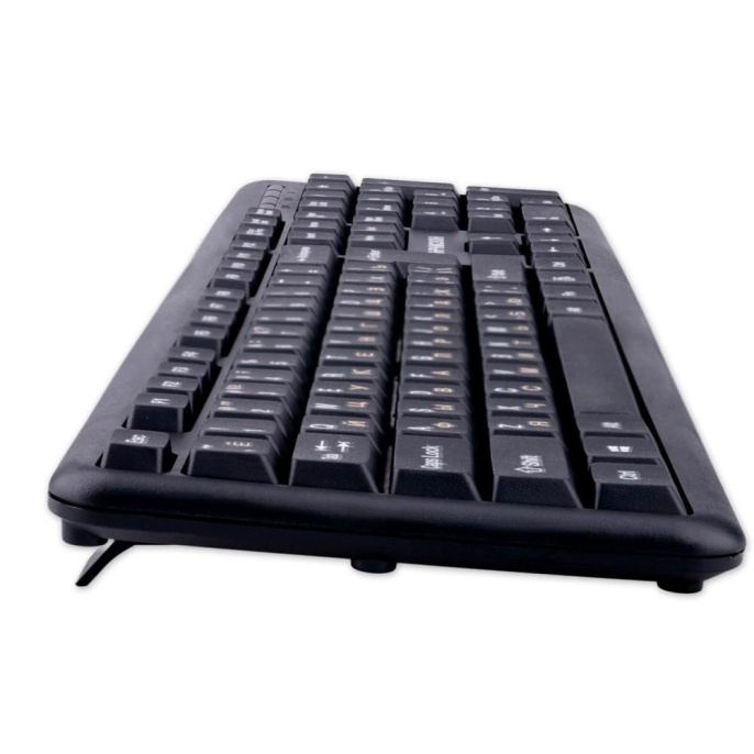 Комплект проводной клавиатура+мышь Гарнизон GKS-122, 104кл+3кн, 1000 DPI, 1.8м, черный