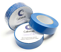 Изолента ПВХ 19 мм Cabeus ET-BL синяя 20 м