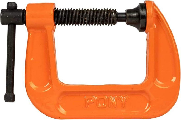 Струбцина Pony Jorgensen 2615 С-образная, тип зажима: винтовой, материал рукоятки: чугун, максимальное раскрытие: 37 мм, усилие зажима: 180 кг (Pony 2615)