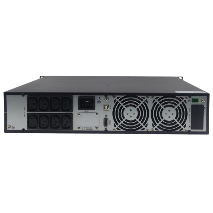 Источник бесперебойного питания ИБП Crusader Stabline RTIO-3000VA 3000Ва, 2700Вт, 8xIEC320, LCD, USB type-B, 1xRS232, SNMP-слот, чистая синусоида