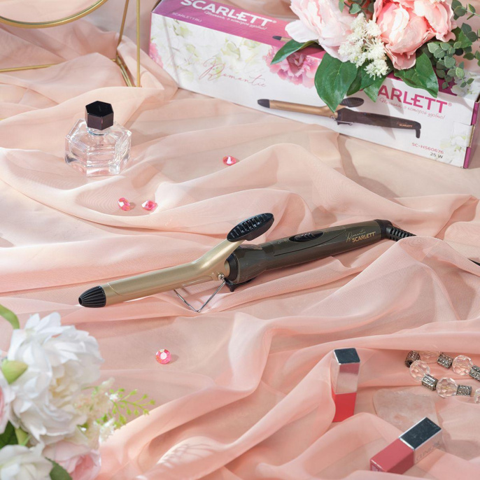 Щипцы для завивки Scarlett SC-HS60676,  золотистый и коричневый