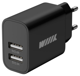 Сетевое зарядное устройство Wiiix UNN-1-2-04-B,  USB-C, 5Вт, 2.4A, черный