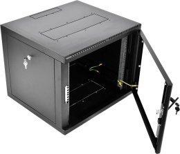 Шкаф коммутационный ЦМО ШРН-М-9.650-9005 настенный 9U 600x650мм пер.дв.стекл 120кг черный 581мм 22.5кг 180град. 475мм IP20 металл