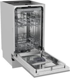 Встраиваемая посудомоечная машина Gorenje GV523E10WE,  узкая, ширина 44.8см, полновстраиваемая, загрузка 11 комплектов, серебристый