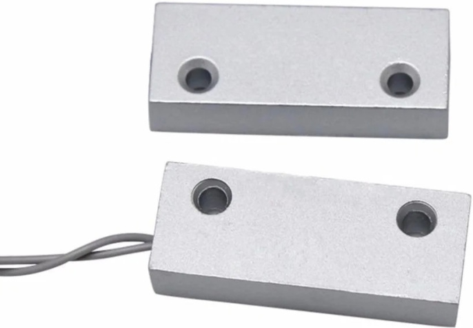 Магнитоконтактный датчик ZKTeco AS57 магнитоконтактный датчик, материал: алюминий, область применения: металлические двери, тип монтажа: накладной, выход: НЗ, рабочий зазор: 13-23мм