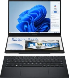 Ноутбук ASUS Zenbook Duo OLED/UX8406MA-QL437W/U7-155H/14.0 FHD OLED 400nits Touch/Arc Graphics/16GB/1TB/Win11H/noODD/Inkwell Gray