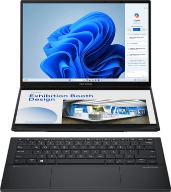 Ноутбук ASUS Zenbook Duo OLED/UX8406MA-QL437W/U7-155H/14.0 FHD OLED 400nits Touch/Arc Graphics/16GB/1TB/Win11H/noODD/Inkwell Gray