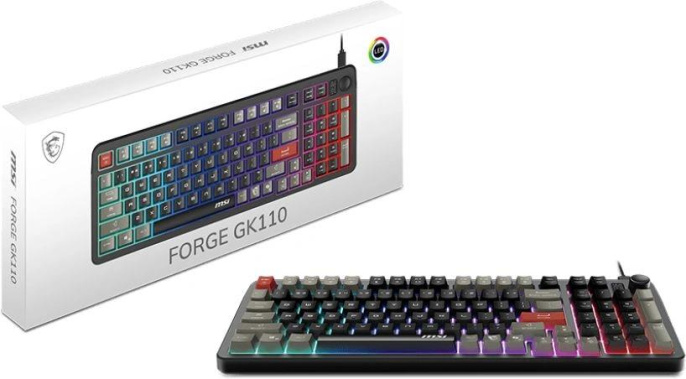 Клавиатура MSI Forge GK110, проводная, USB, мембранная, черный/серый [s11-04ru258-hh9]