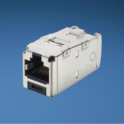 Экранированный модуль MiniCom TX6A 10Gib/ Category 6A, RJ45, 10 Gb/s, 8-position, 8-wire universal shielded black module with integral shield. CJS6X88TGY