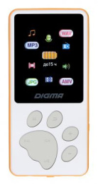 MP3 плеер Digma S4 flash,  8ГБ,  белый/оранжевый